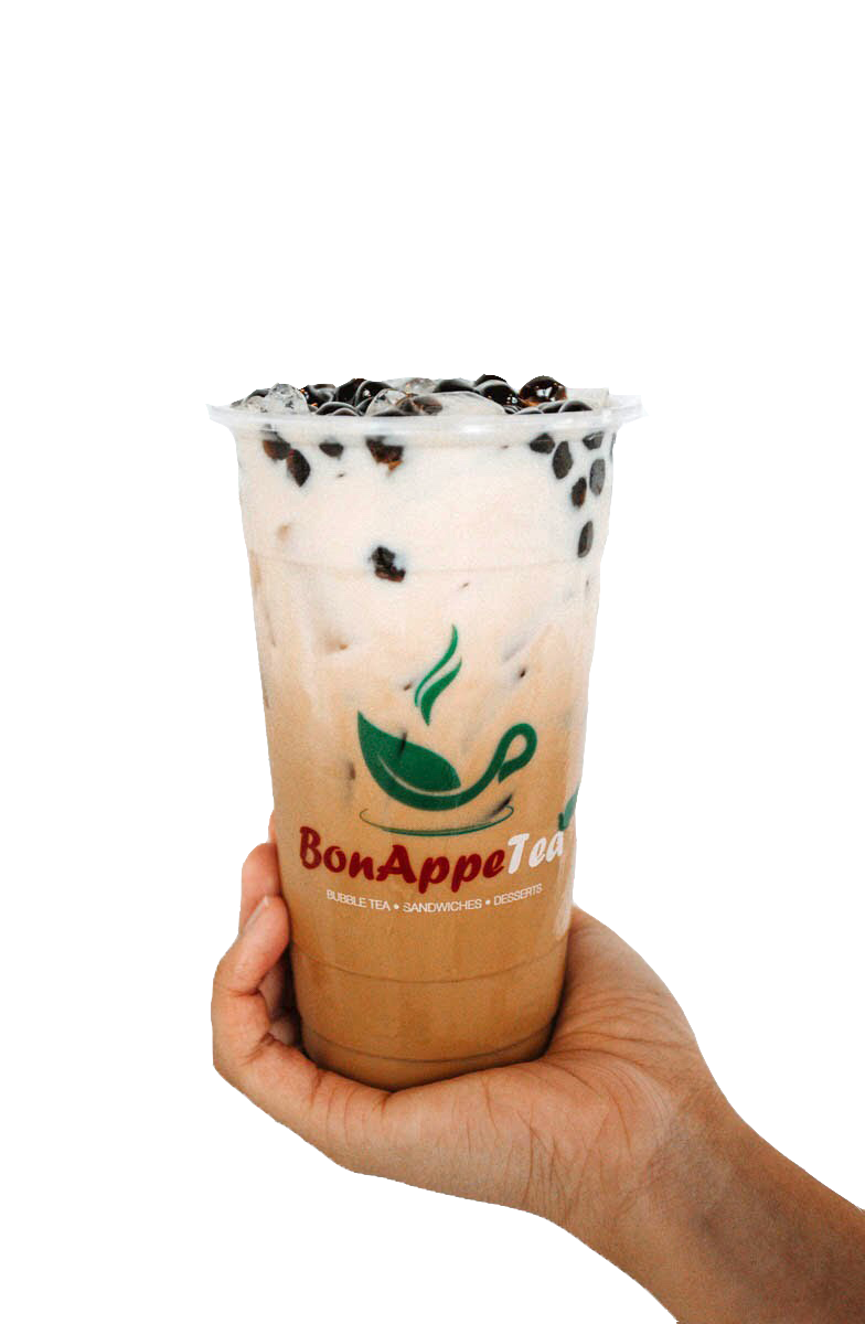 A BonAppeTea boba drink in our branded cup